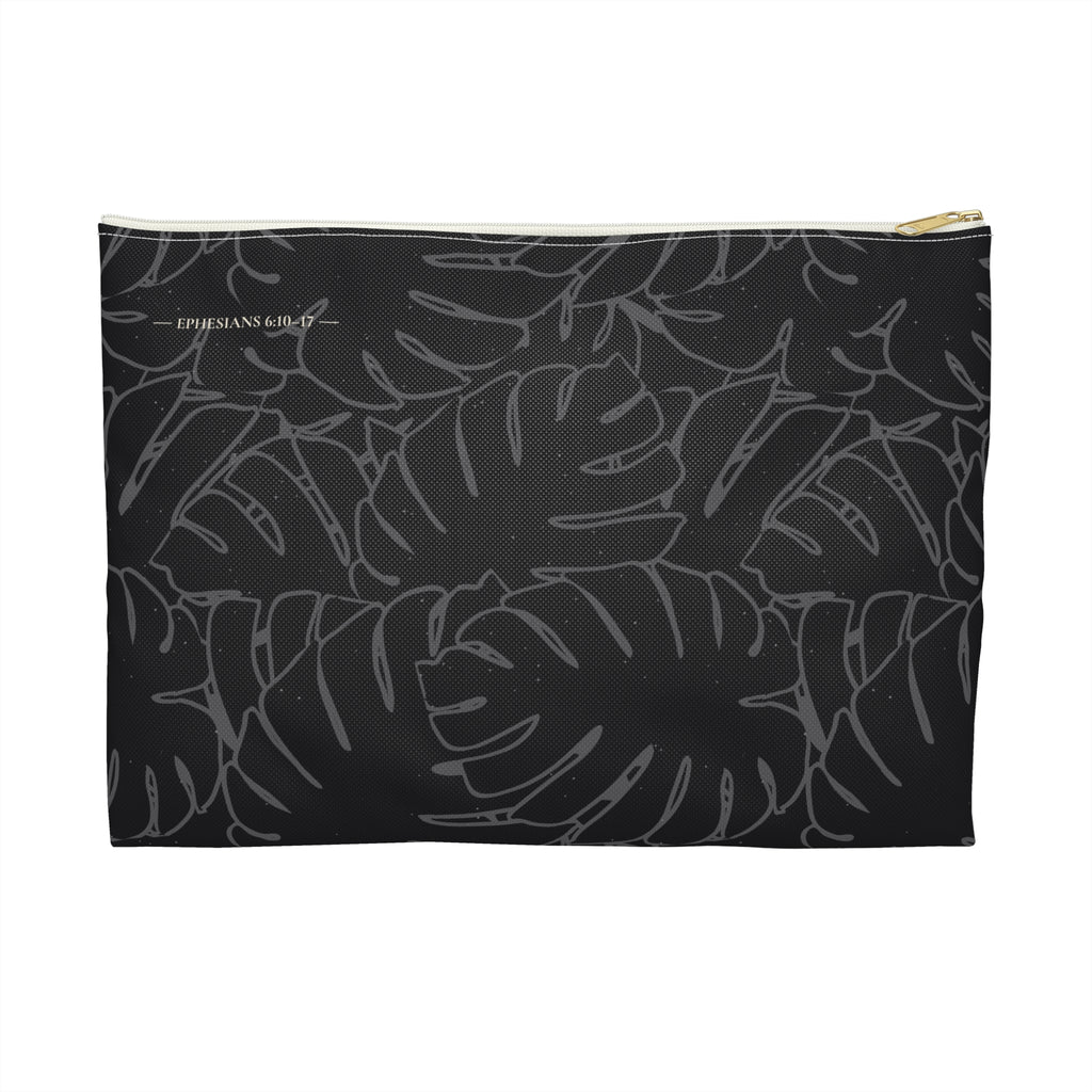Monstera Collection Accessory Pouch- Charcoal
