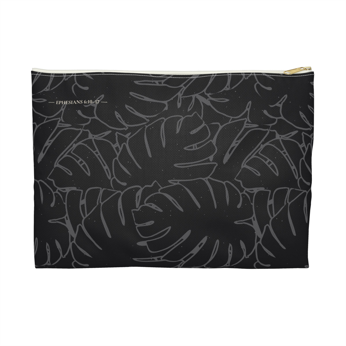 Monstera Collection Accessory Pouch- Charcoal