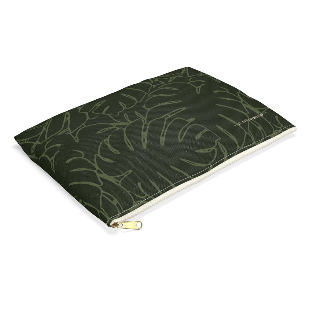 Monstera Collection Accessory Pouch- Olive
