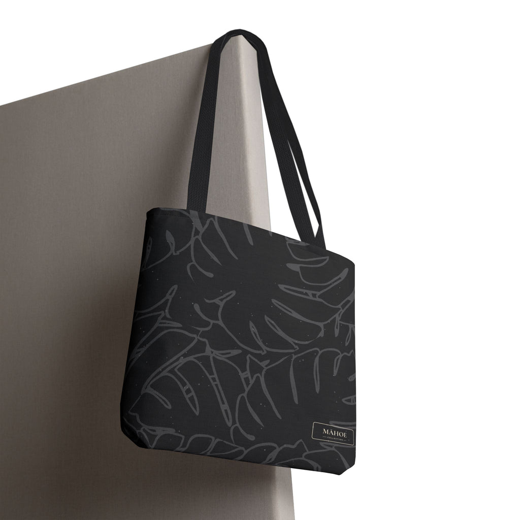 Monstera Canvas Tote- Charcoal