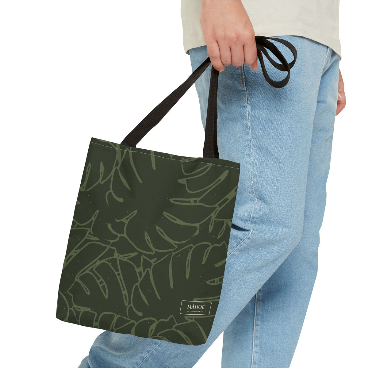 Monstera Canvas Tote- Olive
