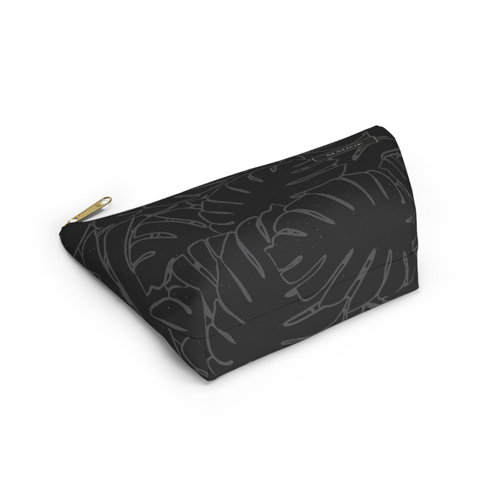 Monstera Everything Pouch- Charcoal