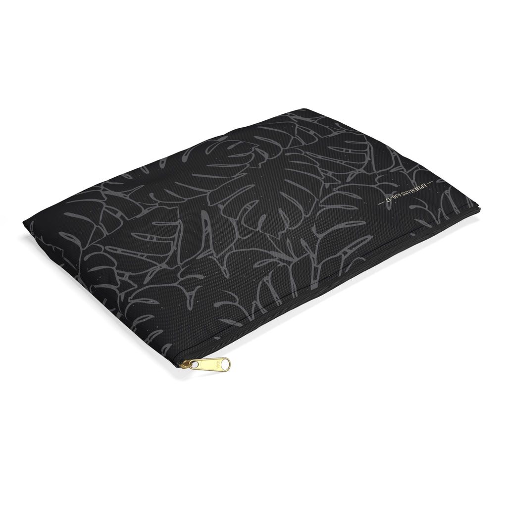 Monstera Collection Accessory Pouch- Charcoal