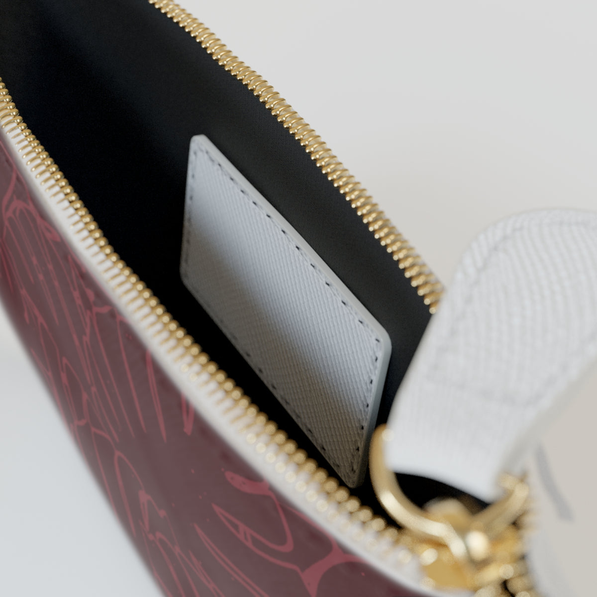 Monstera Mini Clutch Bag — Cranberry