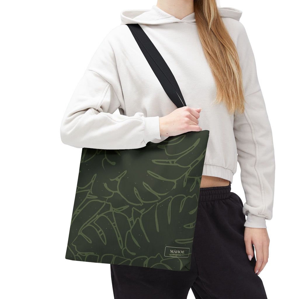 Monstera Canvas Tote- Olive
