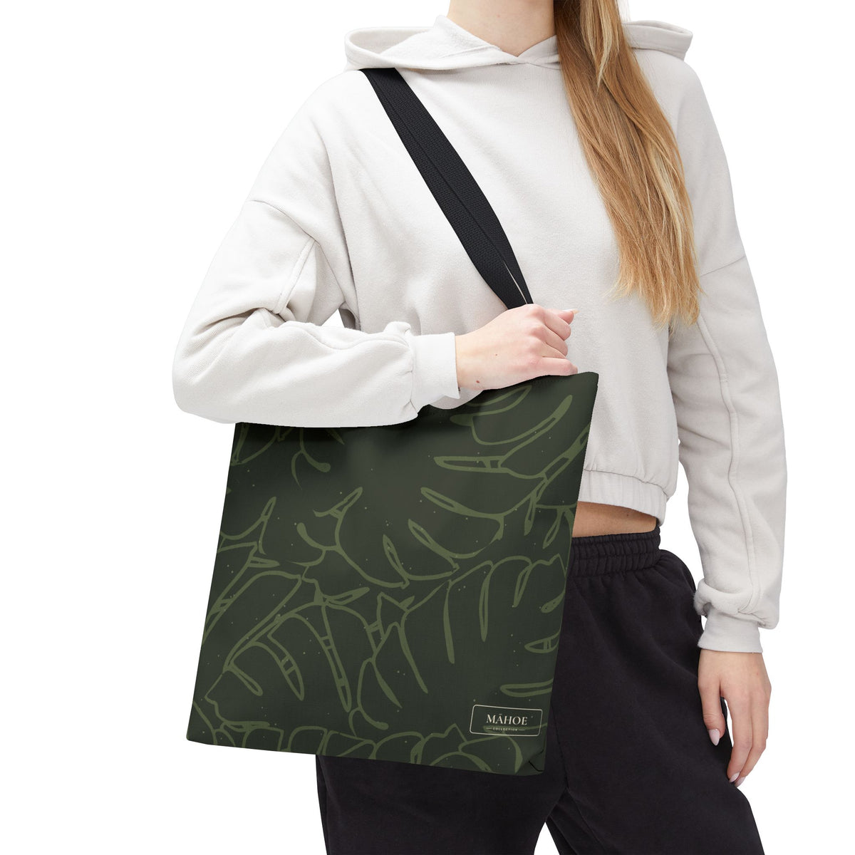 Monstera Canvas Tote- Olive