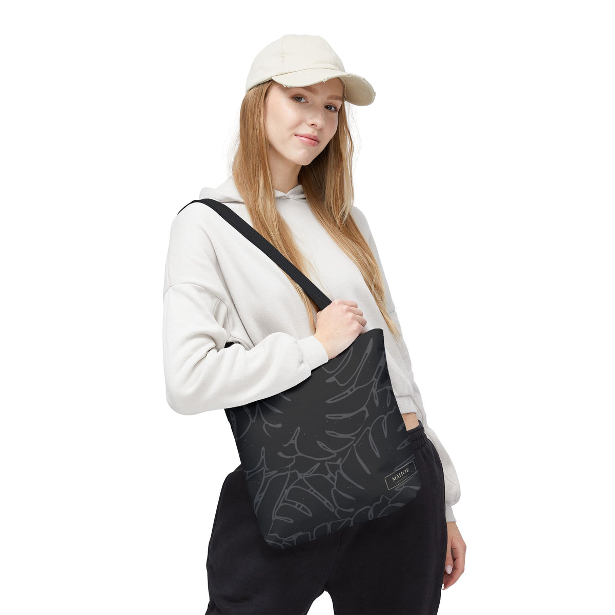 Monstera Canvas Tote- Charcoal