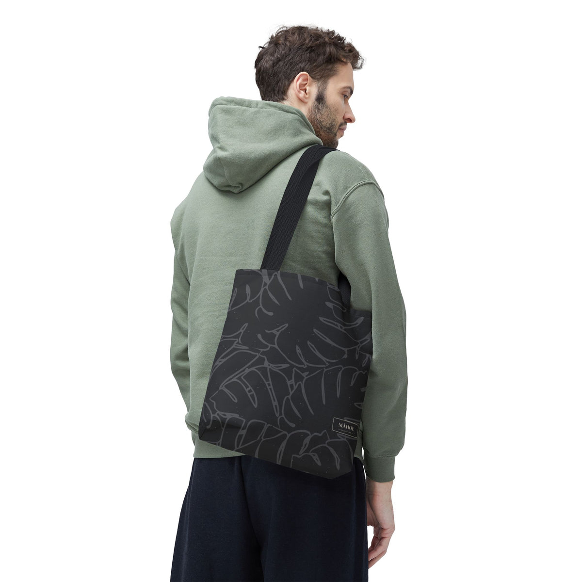 Monstera Canvas Tote- Charcoal