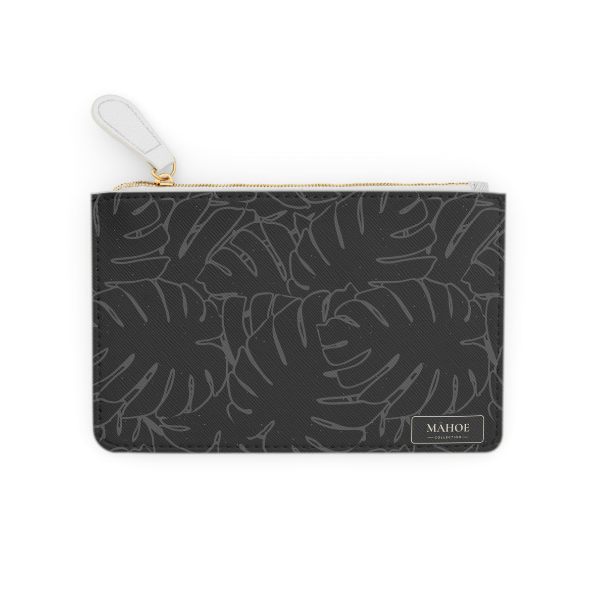 Monstera Mini Clutch Bag — Charcoal