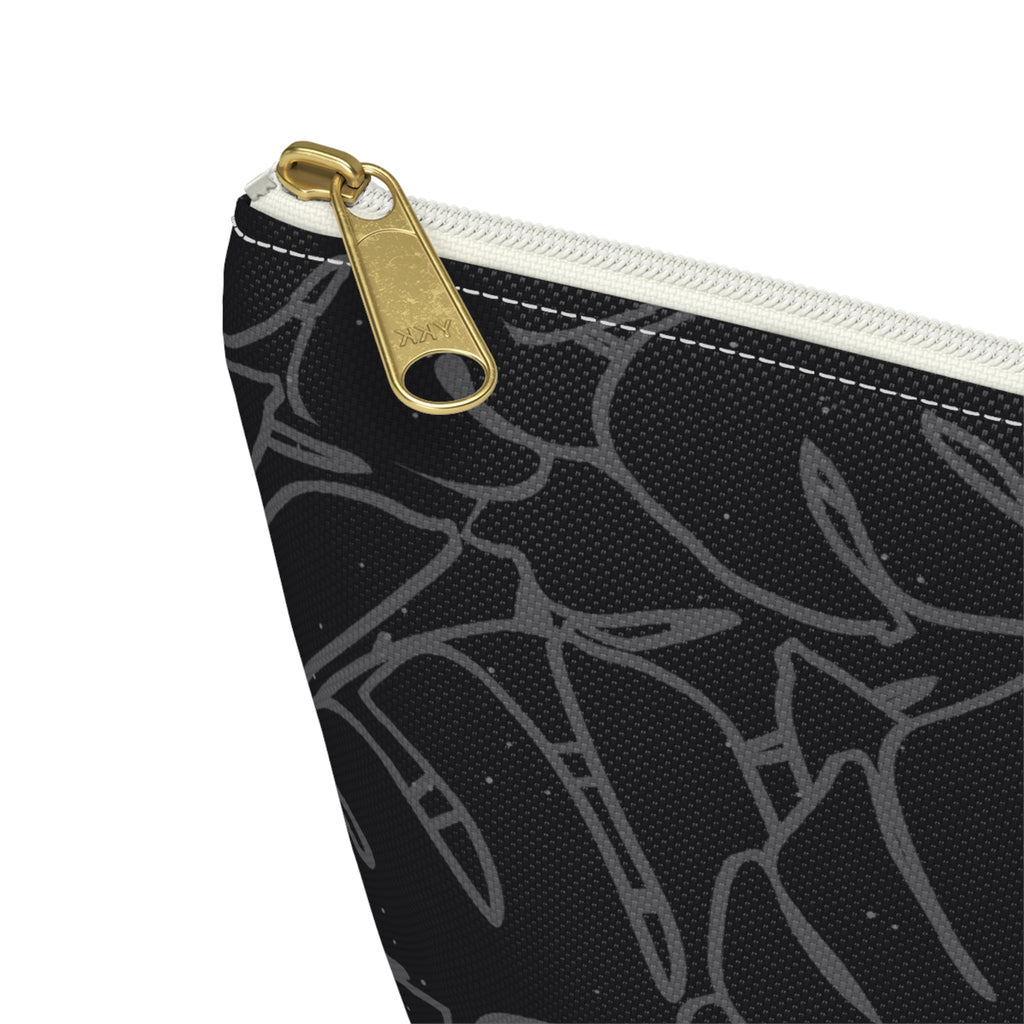 Monstera Everything Pouch- Charcoal