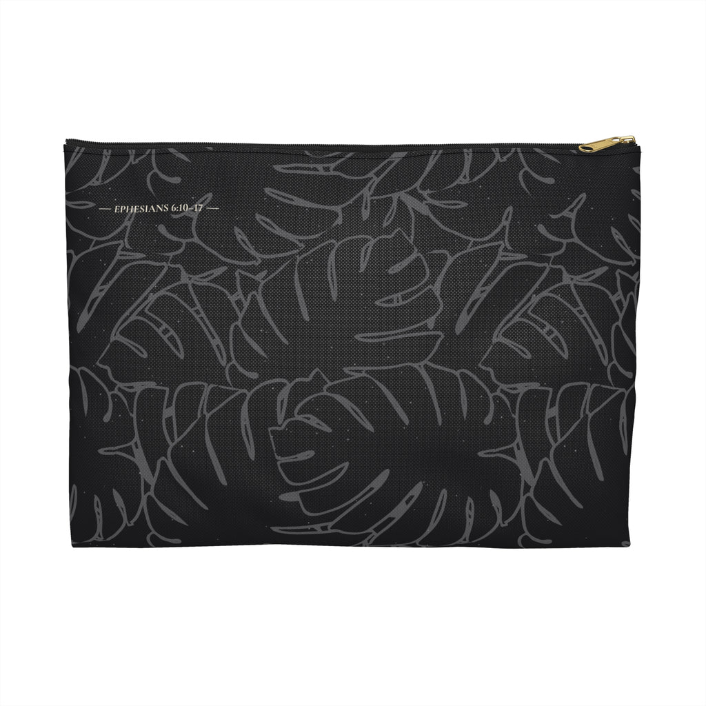 Monstera Collection Accessory Pouch- Charcoal