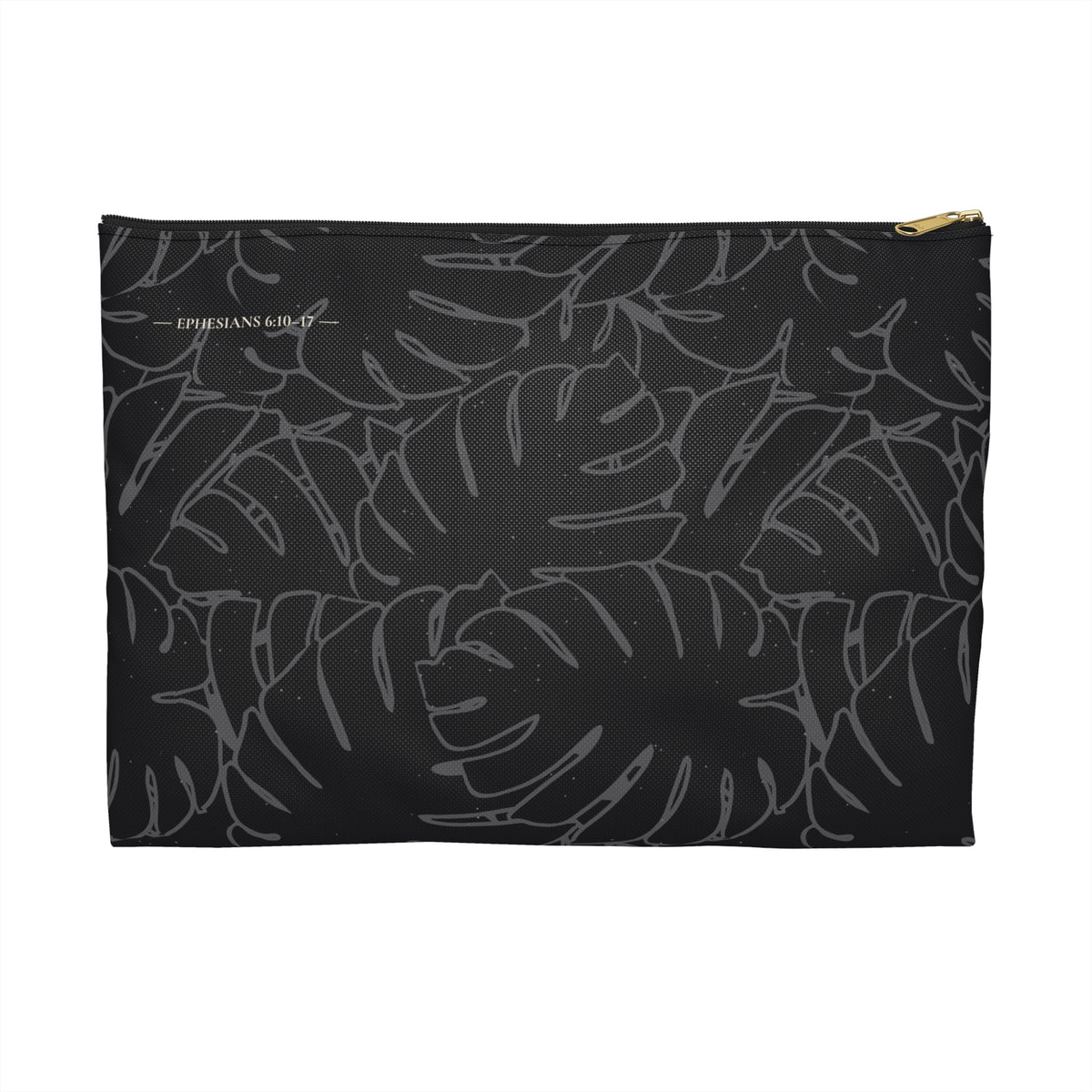 Monstera Collection Accessory Pouch- Charcoal