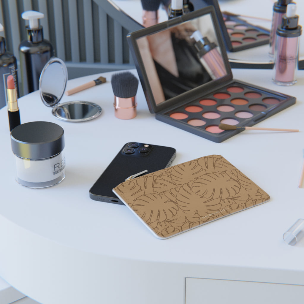 Monstera Mini Clutch Bag — Sand