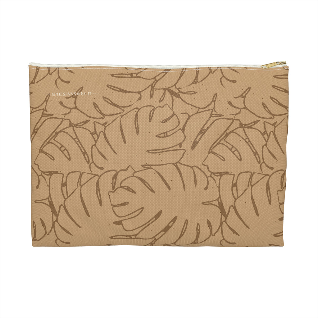 Monstera Collection Accessory Pouch- Sand