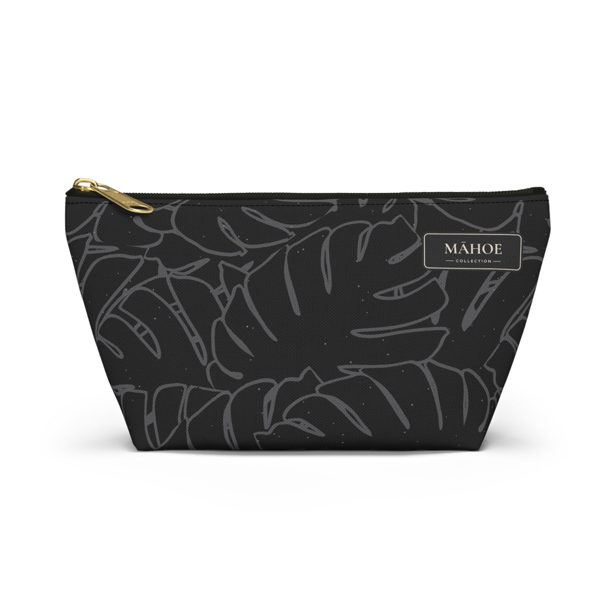 Monstera Everything Pouch- Charcoal