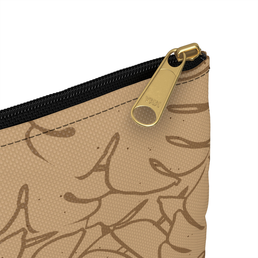 Monstera Collection Accessory Pouch- Sand