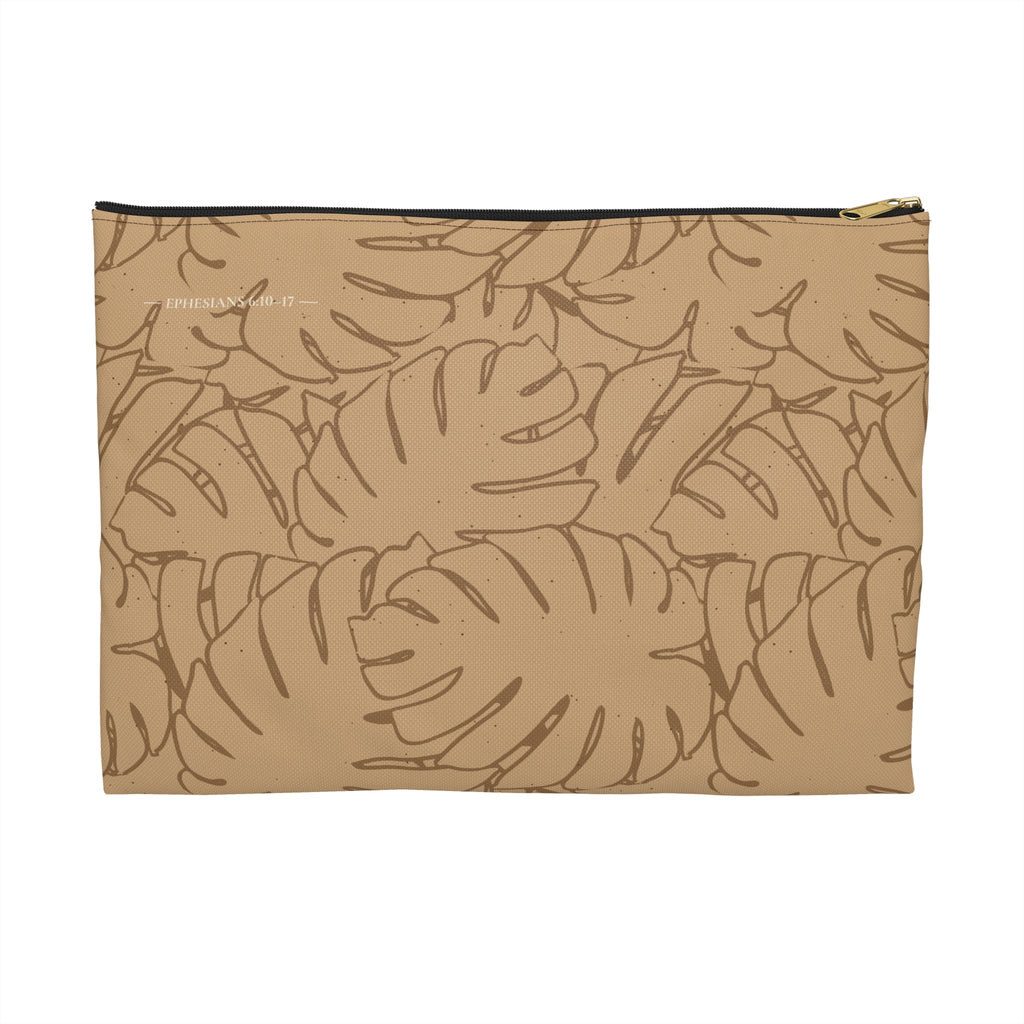 Monstera Collection Accessory Pouch- Sand