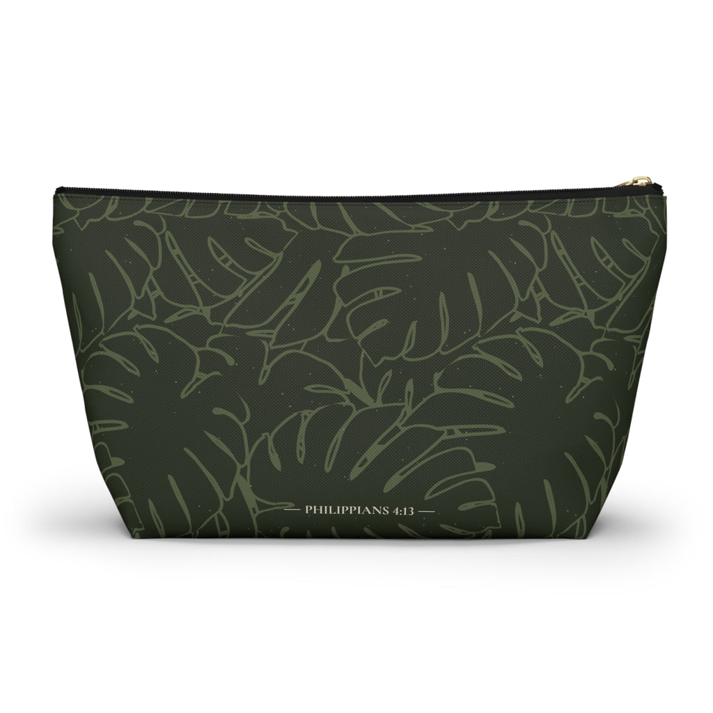 Monstera Everything Pouch- Olive