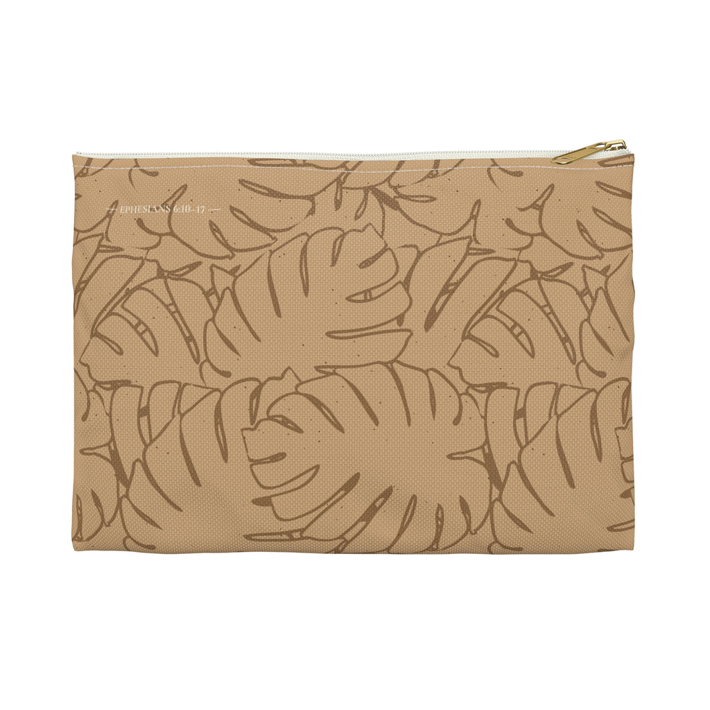 Monstera Collection Accessory Pouch- Sand