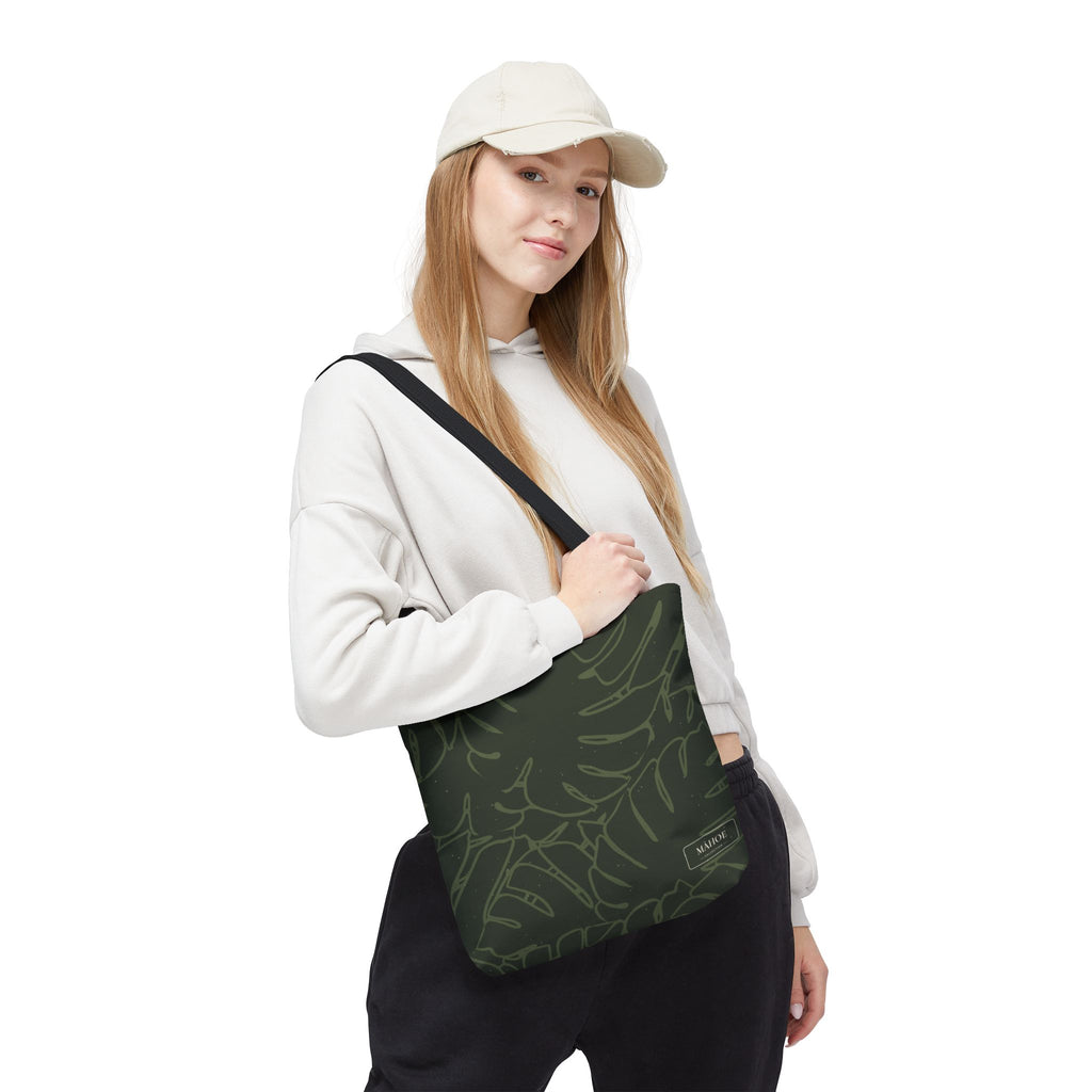 Monstera Canvas Tote- Olive