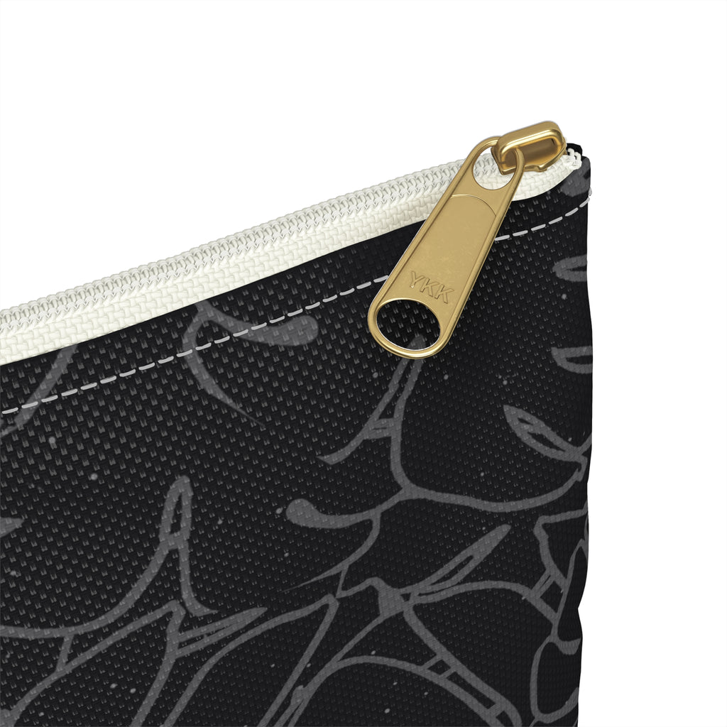 Monstera Collection Accessory Pouch- Charcoal