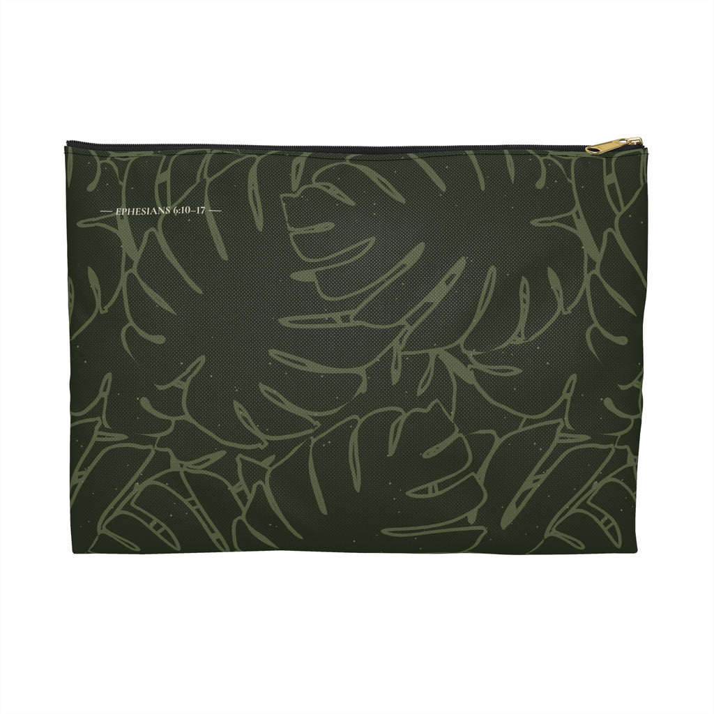 Monstera Collection Accessory Pouch- Olive
