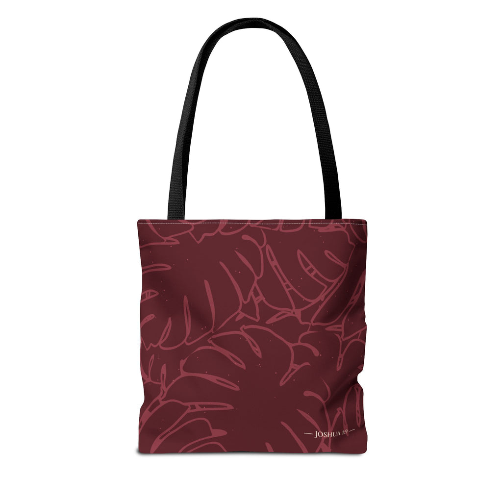 Monstera Canvas Tote- Cranberry