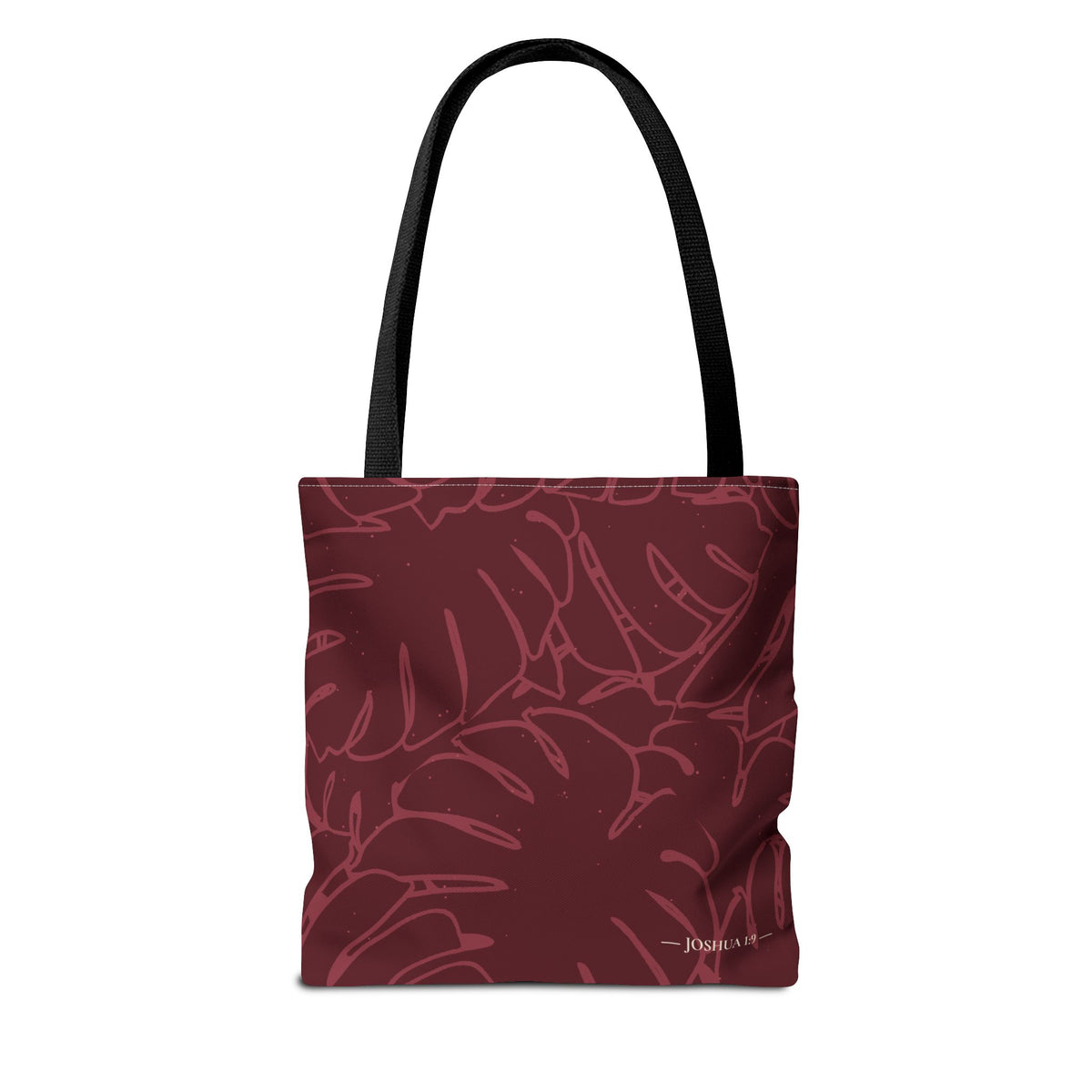 Monstera Canvas Tote- Cranberry