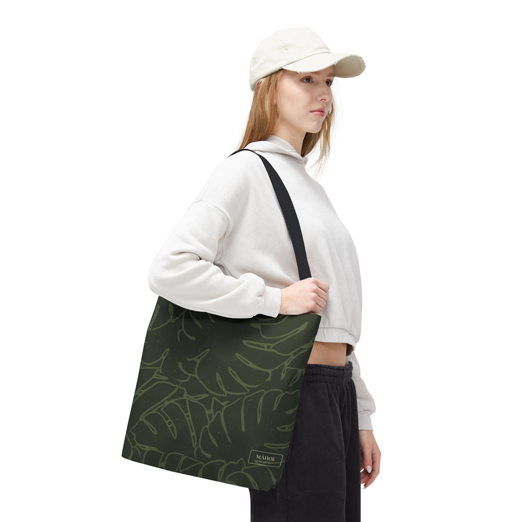 Monstera Canvas Tote- Olive