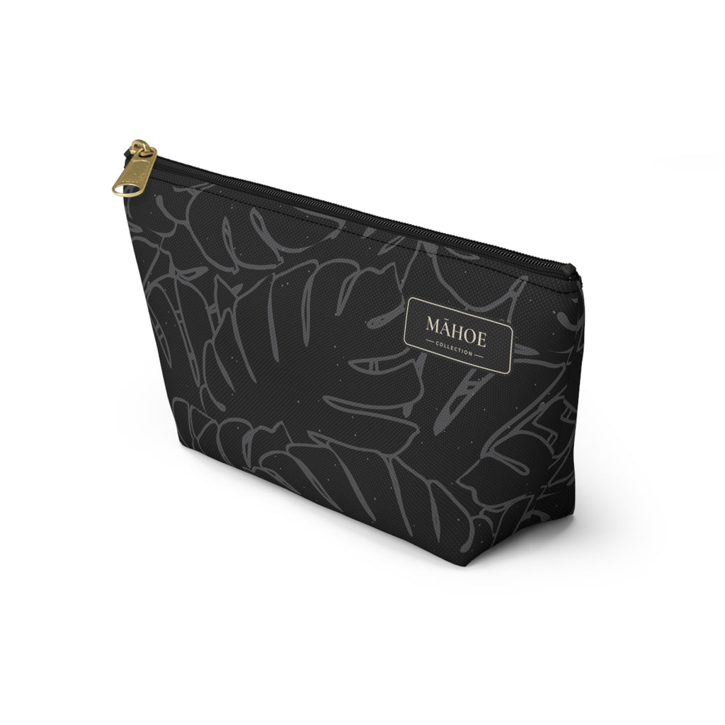 Monstera Everything Pouch- Charcoal