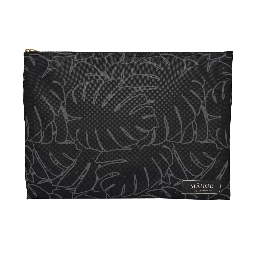 Monstera Collection Accessory Pouch- Charcoal