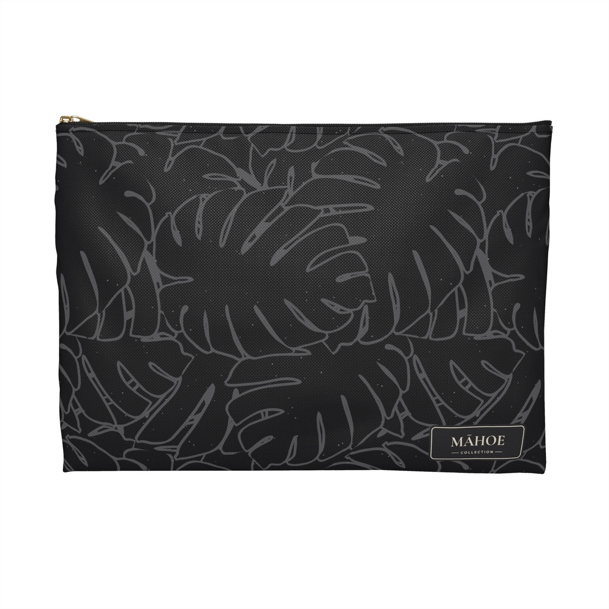 Monstera Collection Accessory Pouch- Charcoal