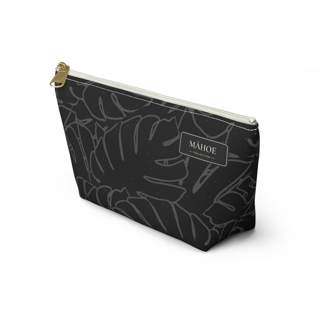 Monstera Everything Pouch- Charcoal