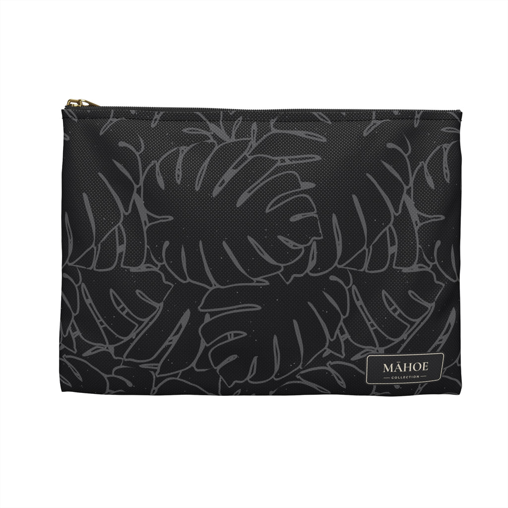 Monstera Collection Accessory Pouch- Charcoal