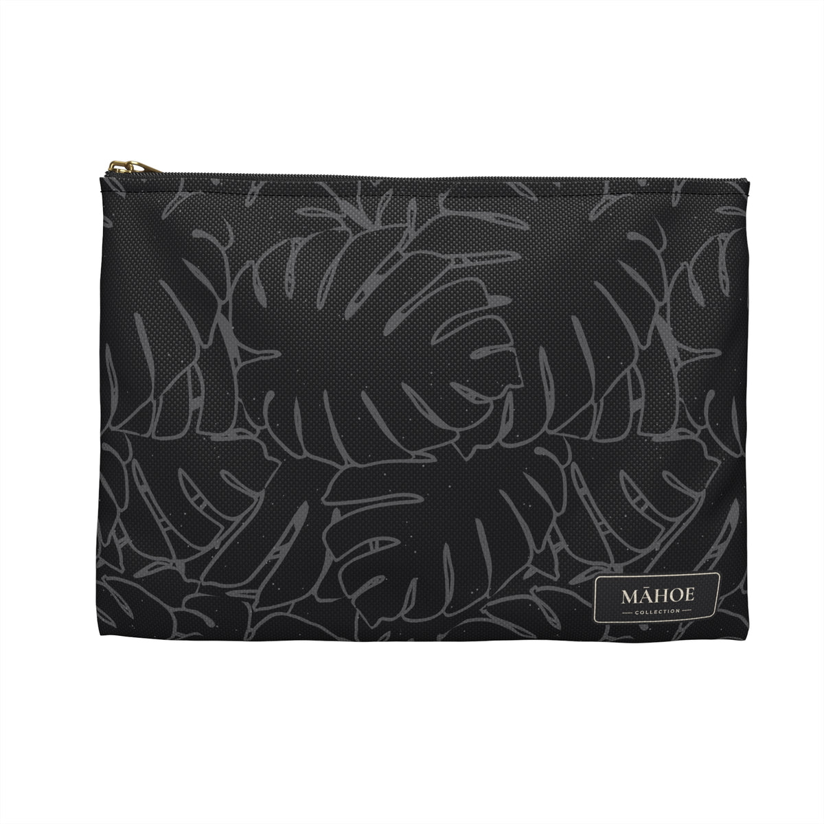 Monstera Collection Accessory Pouch- Charcoal