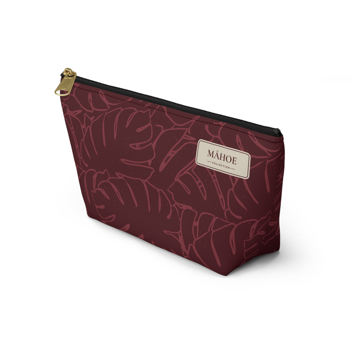 Monstera Everything Pouch- Cranberry
