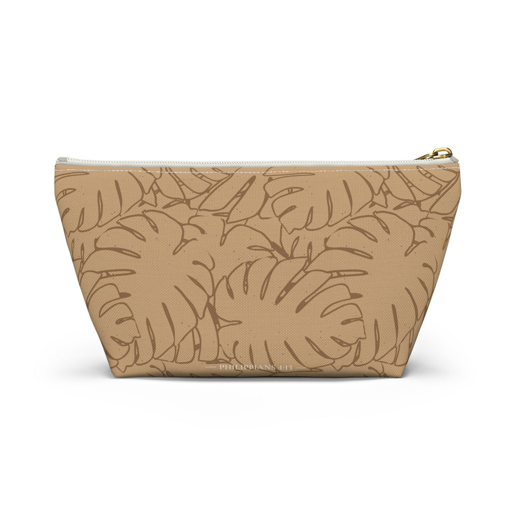 Monstera Everything Pouch- Sand