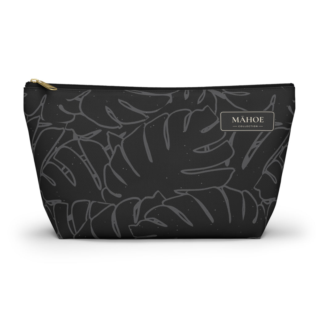 Monstera Everything Pouch- Charcoal