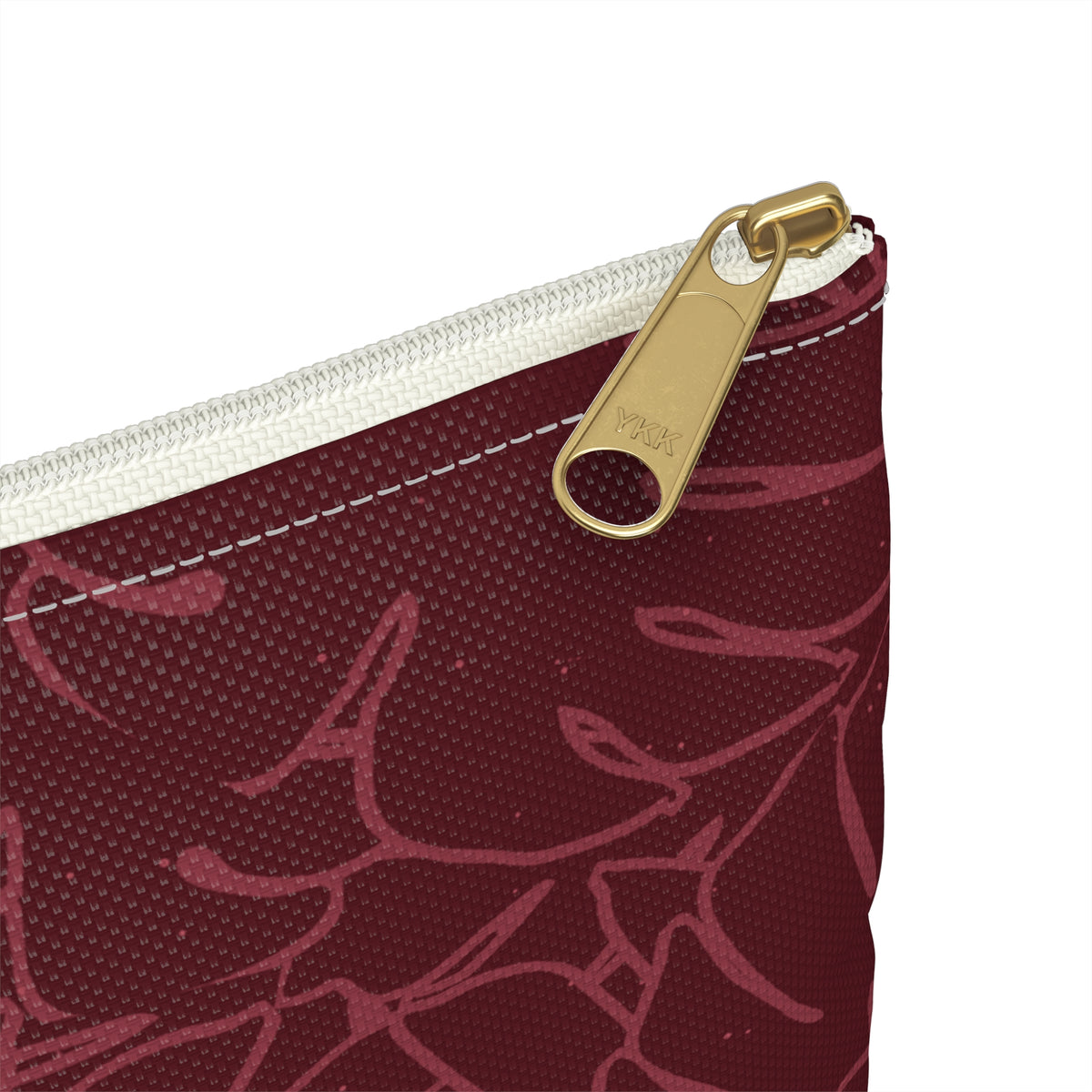 Monstera Collection Accessory Pouch- Cranberry