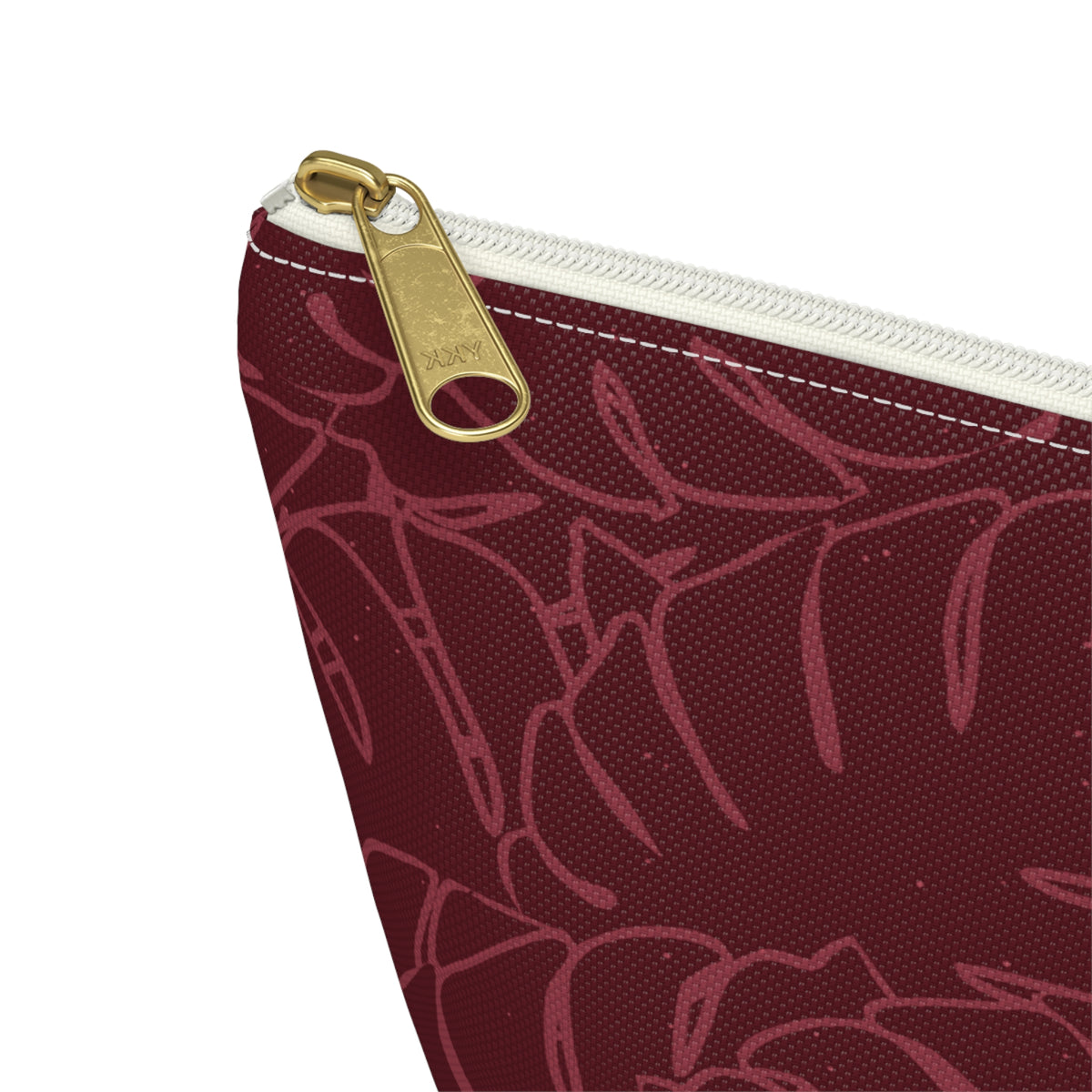 Monstera Everything Pouch- Cranberry